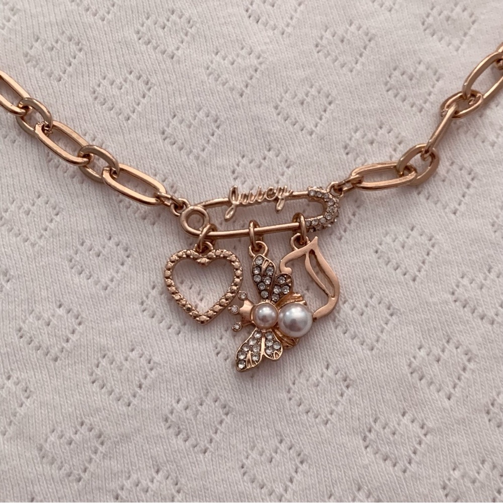 Juicy couture gold charm necklace